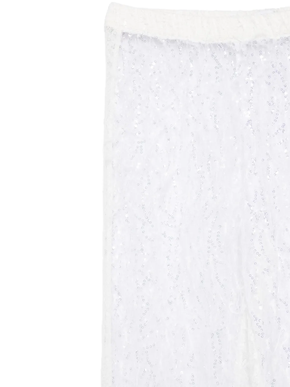 Almaz Sequin-embellished Frayed Trousers In White
