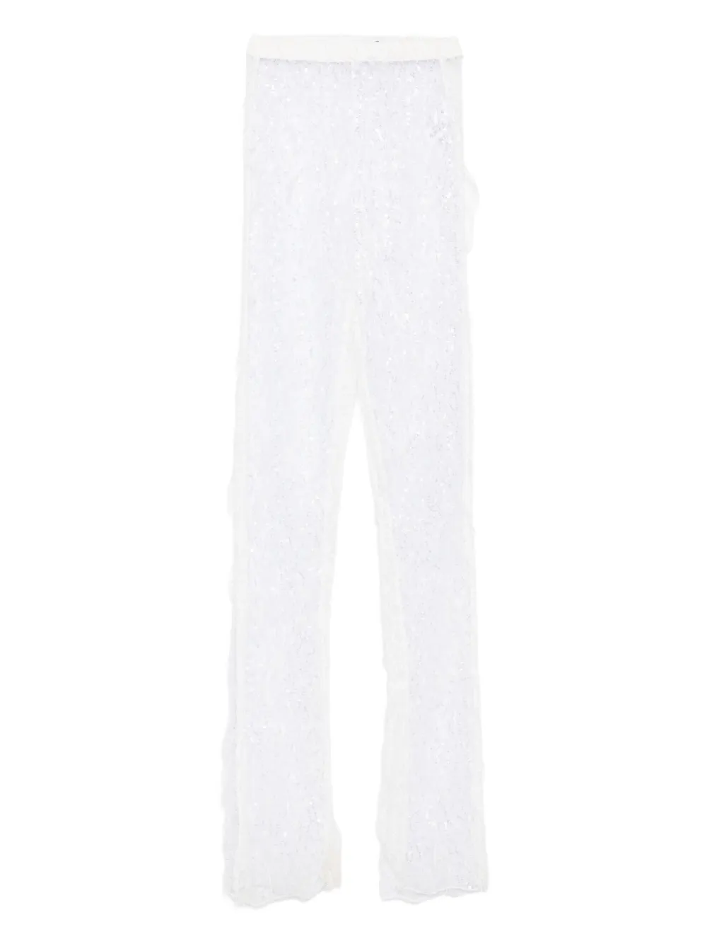 Almaz sequin-embellished frayed trousers | White | Image 1
