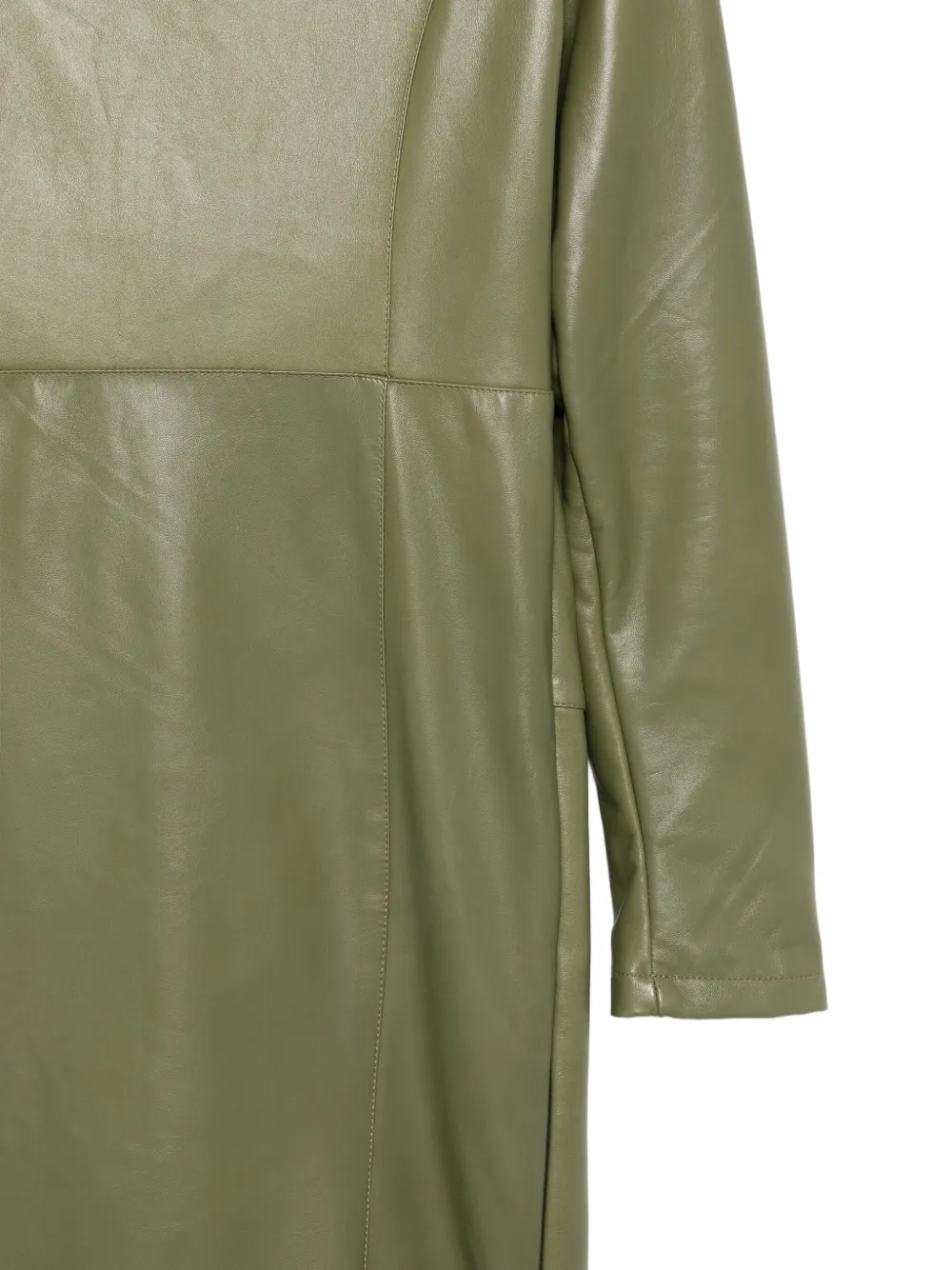  Almaz Icon Leather Midi Dress - Green 