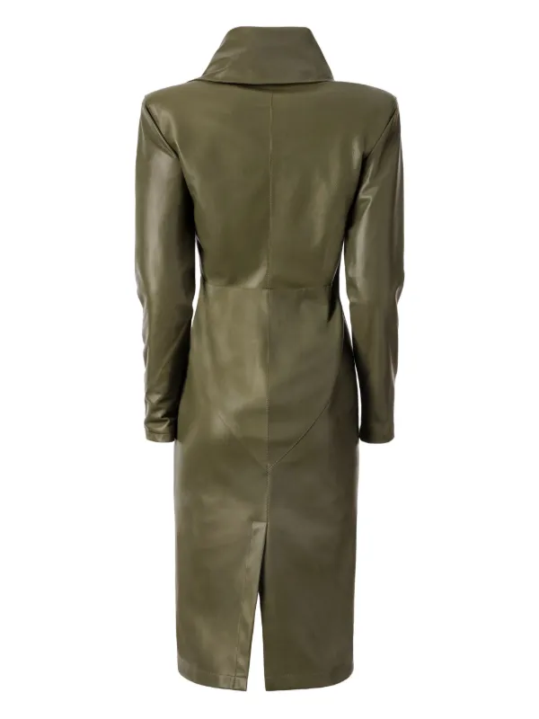 Almaz Icon Leather Midi Dress | Green | FARFETCH