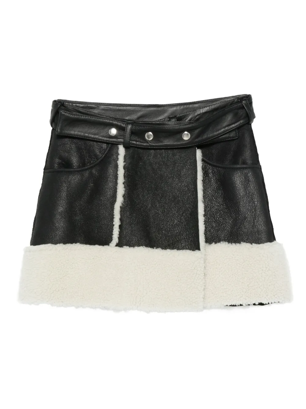 Almaz shearling-panels mini skirt | Black | Image 1