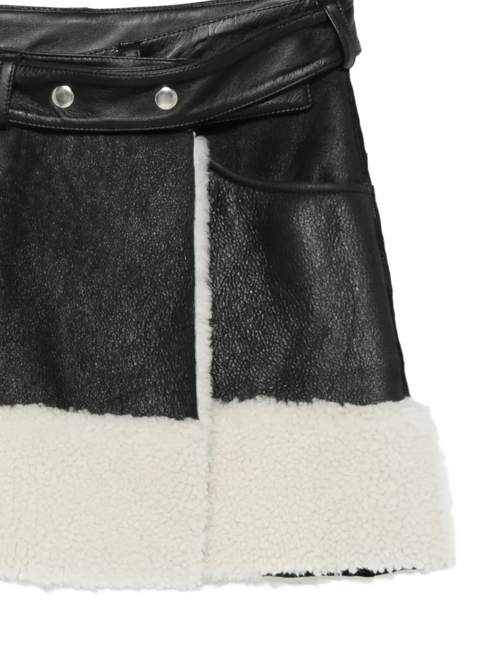 Almaz Mini-rok met lammy vlakken Zwart