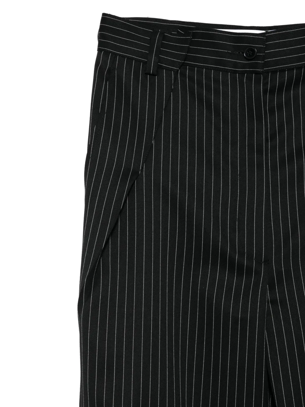 Almaz Broek met krijtstreep en kniesplit Zwart