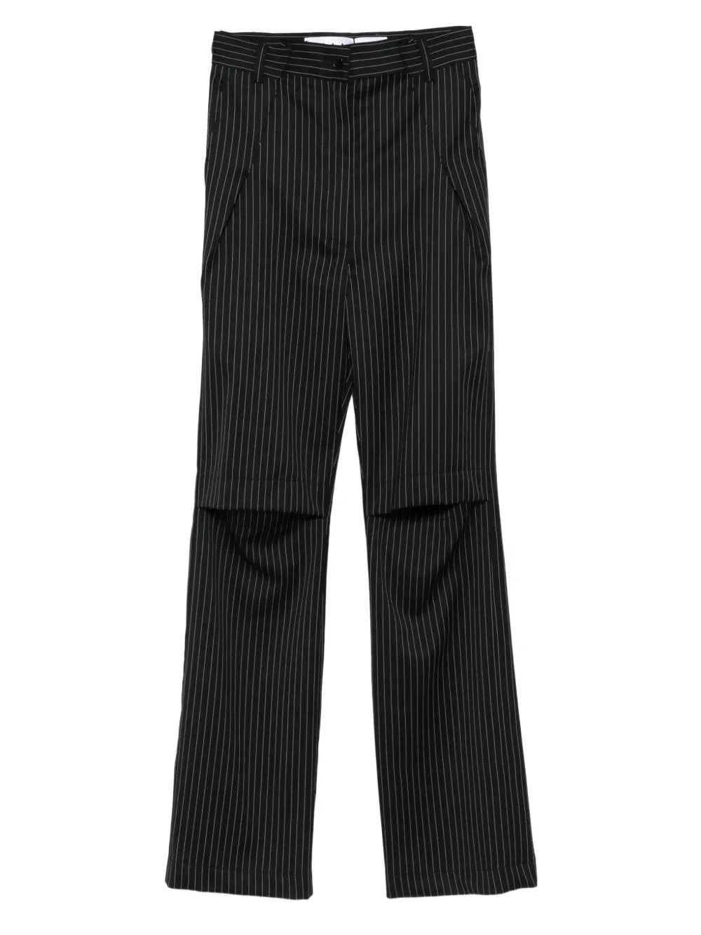 Almaz pinstripe knee-split trousers | Black | Image 1