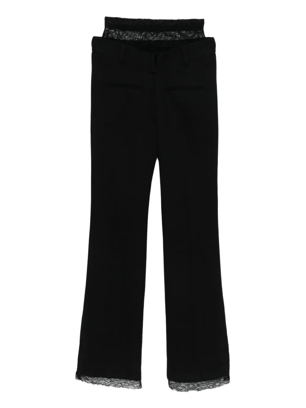 Almaz Broek met kanten zoom - Zwart