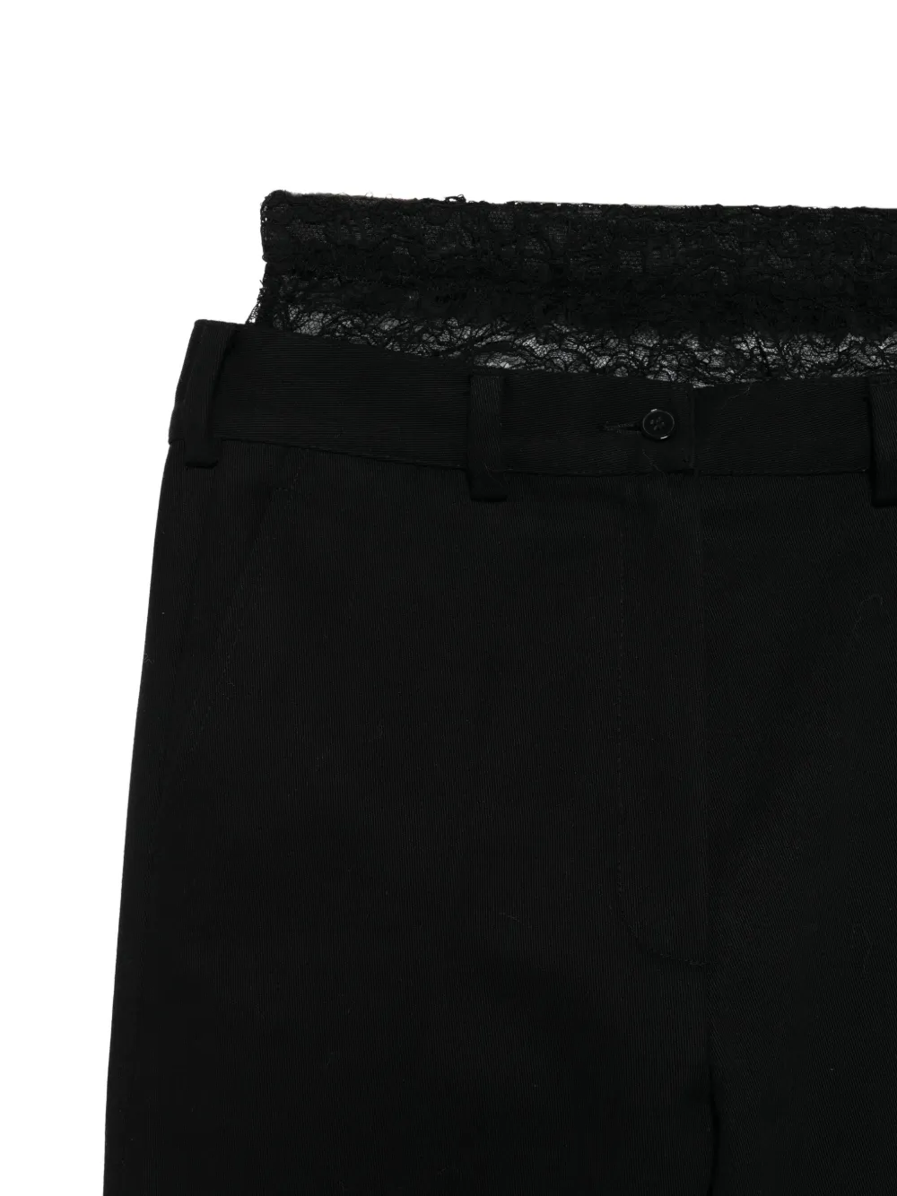 Almaz Broek met kanten zoom Zwart