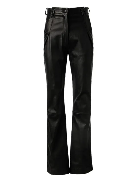 Almaz pleated-leather trousers