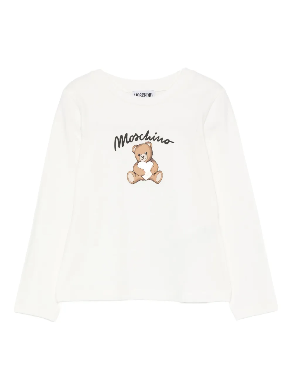 Moschino Kids T-shirt met lange mouwen en teddybeerprint Wit
