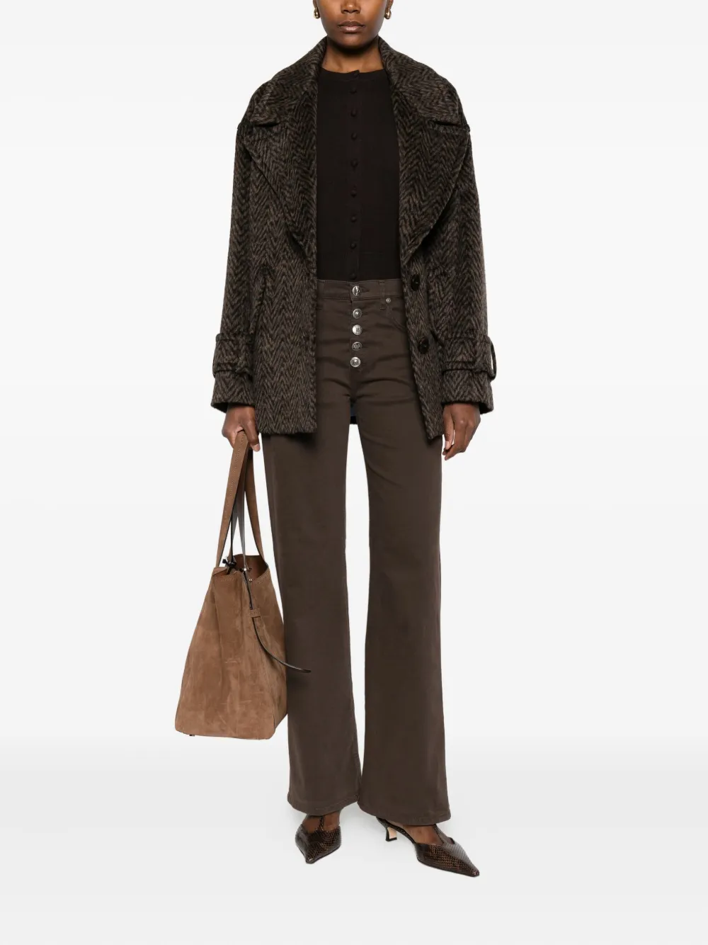 DONDUP Jeans met knopen - 737 MARRONE