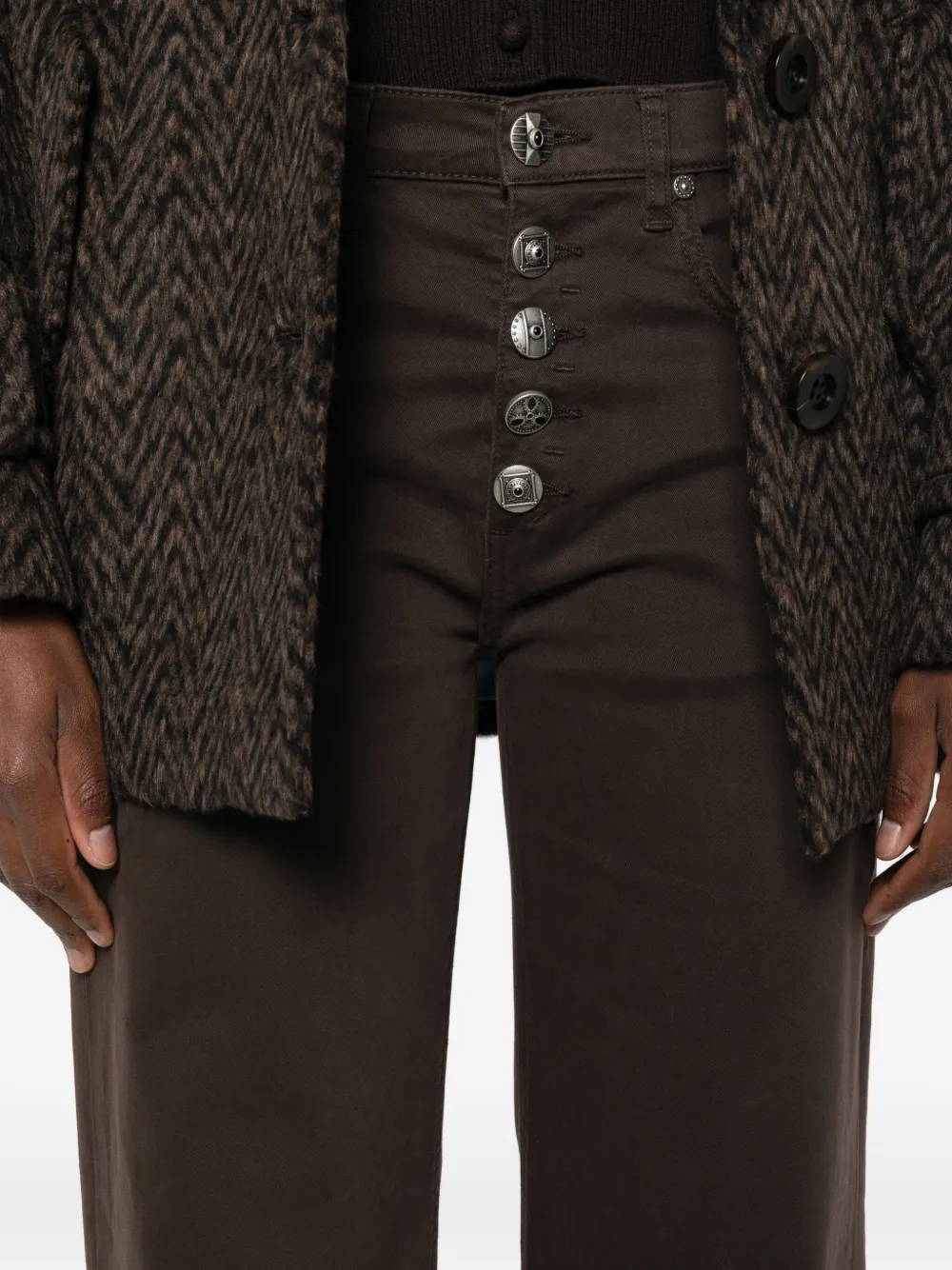 Dondup Buttoned Jeans In Brown