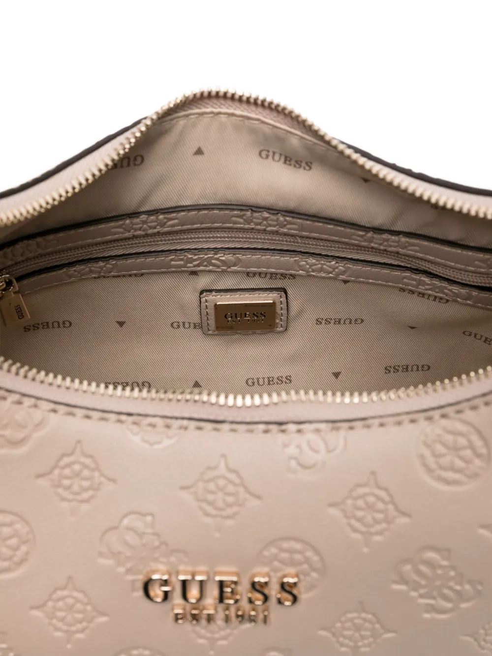 GUESS USA Phoebe 4G schoudertas met logo Beige