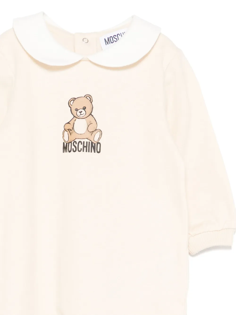 Moschino Kids Romper met Peter Pan-kraag en teddy-print Beige