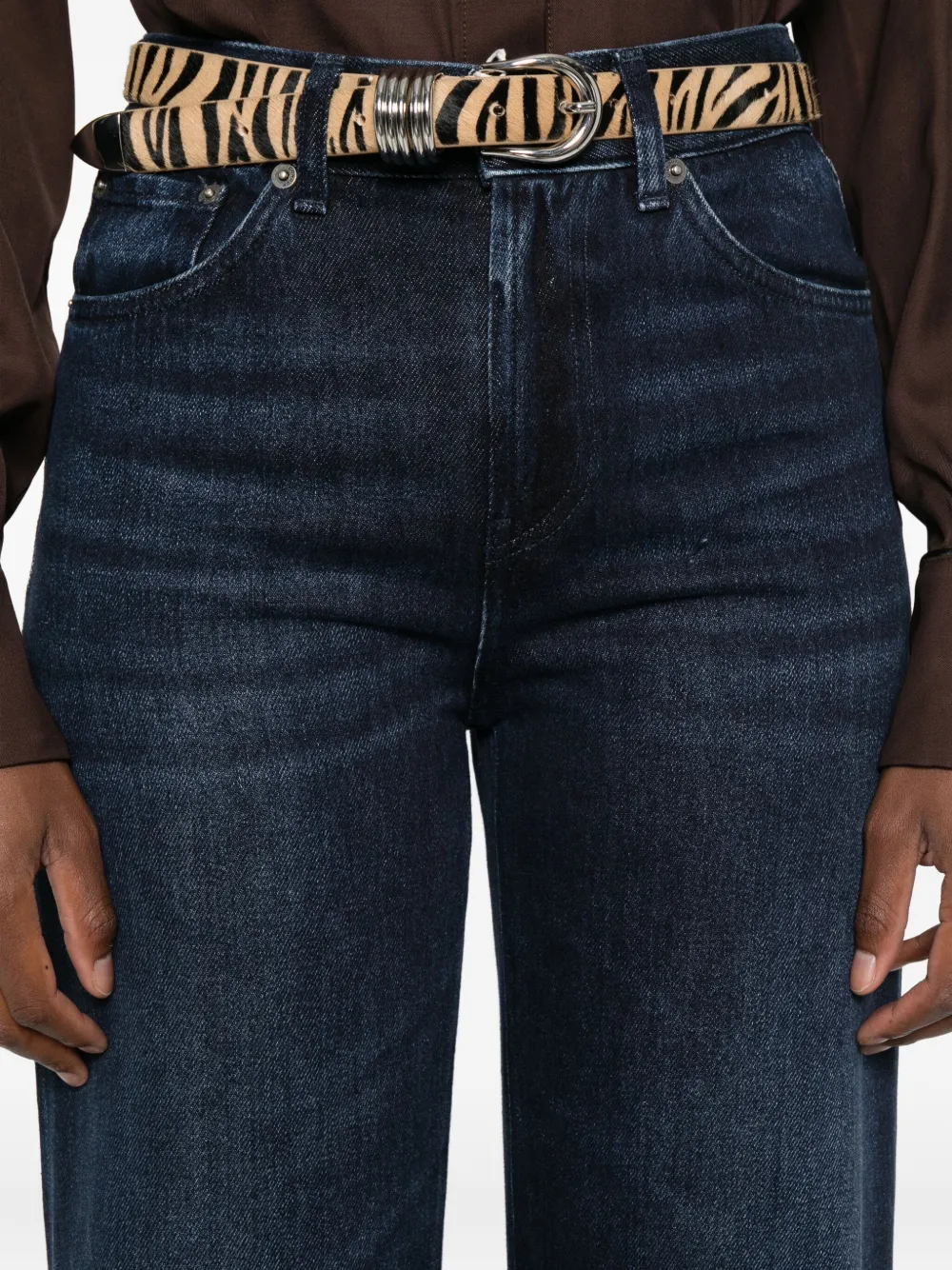 Dondup Wide-leg Indigo Wash Jeans In Blue
