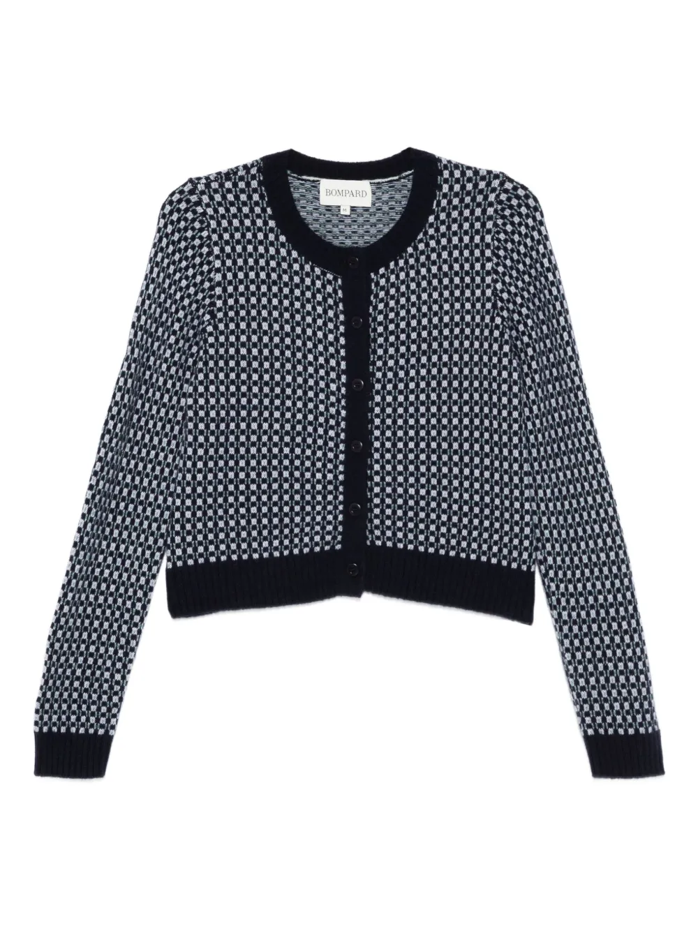 Eric Bompard Patterned Crew-neck Cardigan In Blue