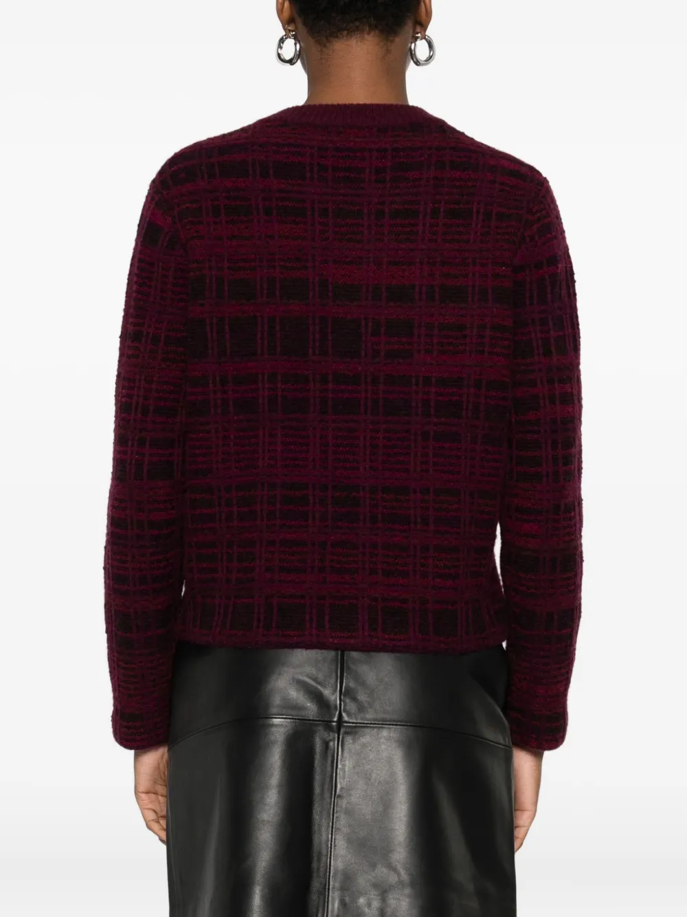 Eric Bompard Jacquard Tweed Jacket In Purple