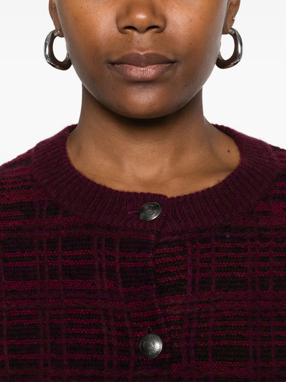 Eric Bompard Jacquard Tweed Jacket In Purple