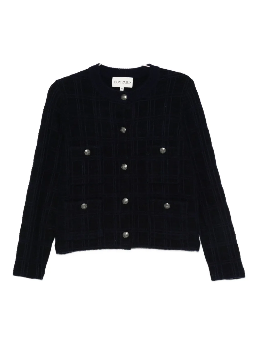Eric Bompard Crew-neck Tweed Jacket In Blue
