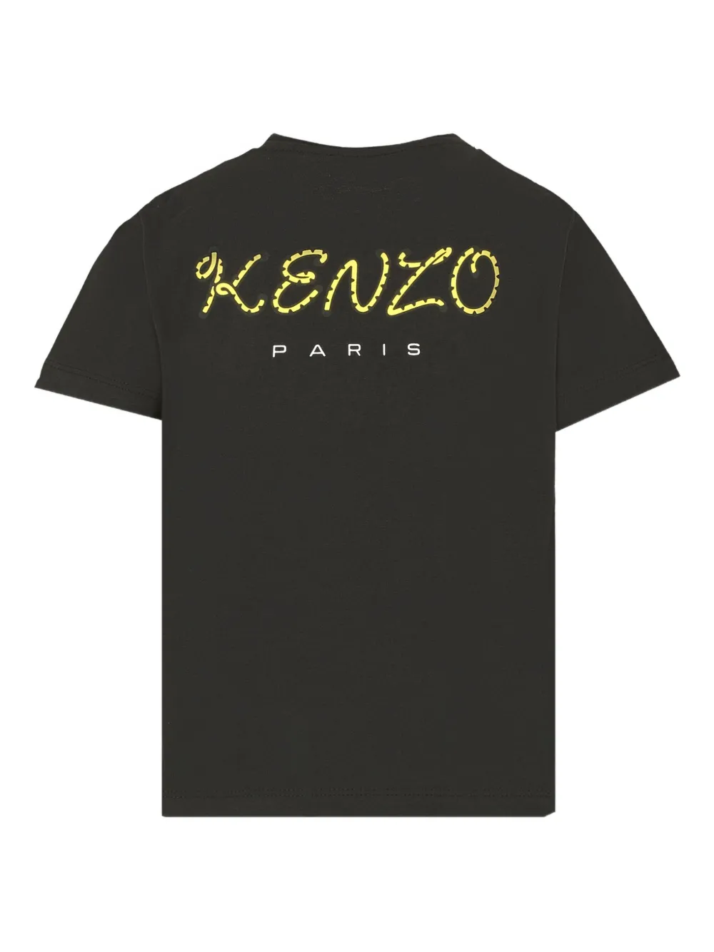 Kenzo Kids tiger-embroidered T-shirt Zwart