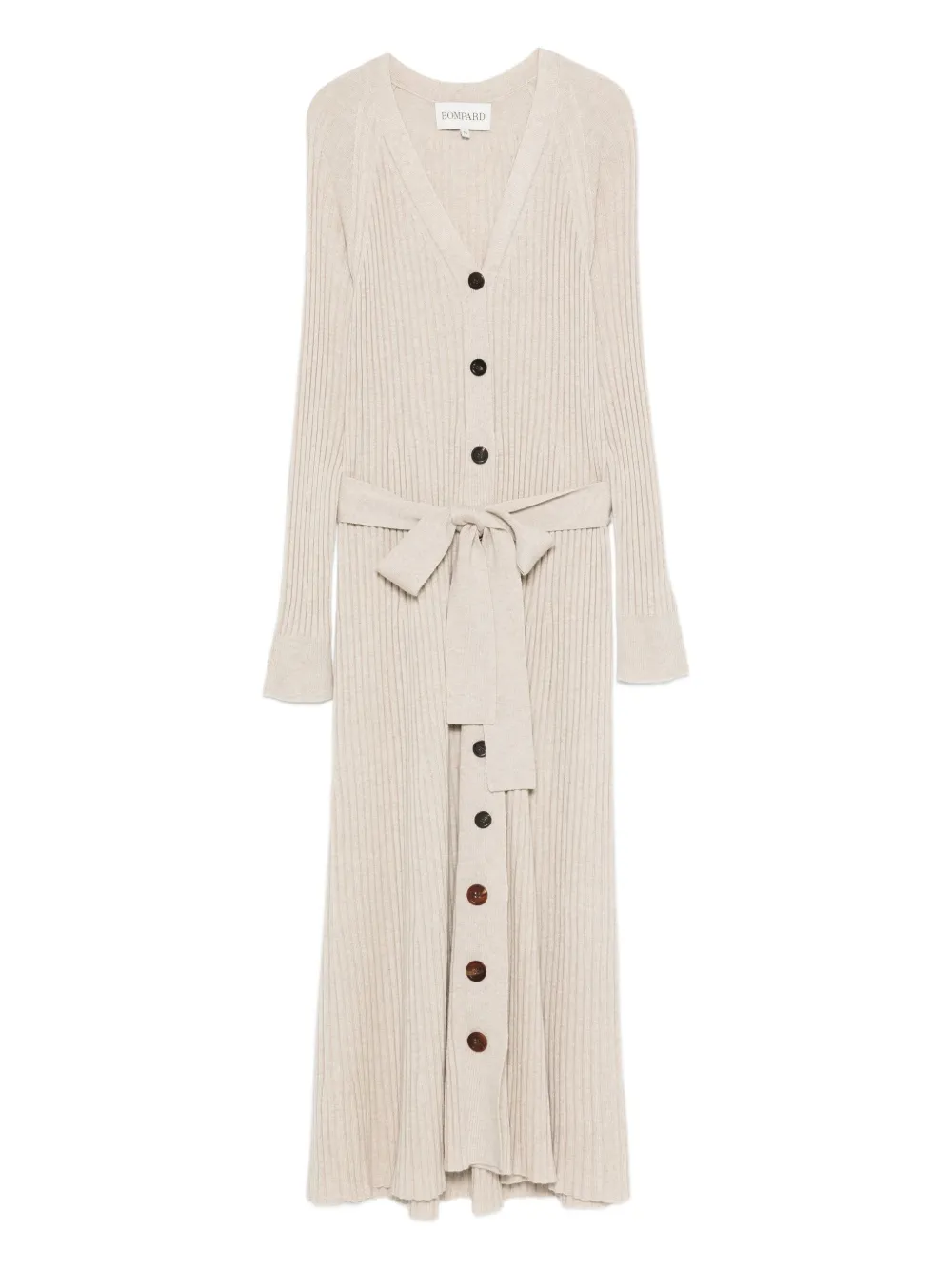 Eric Bompard Ribbed Buttoned Maxi Dress In White