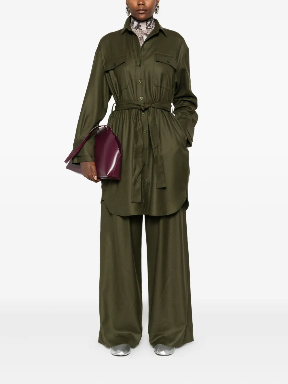 Eric Bompard button-front belted shirt mini dress | Day Dresses | Image 2