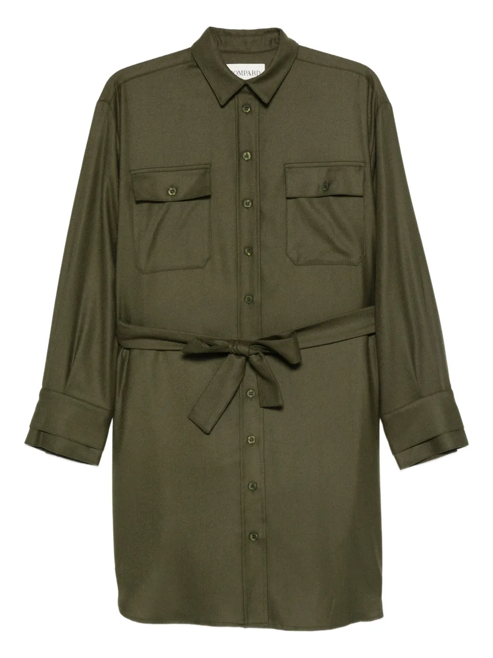 Eric Bompard button-front belted shirt mini dress | Green | Image 1