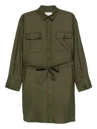 green emerald velvet dress H&M Green Flowy Button Up Dress main image 1