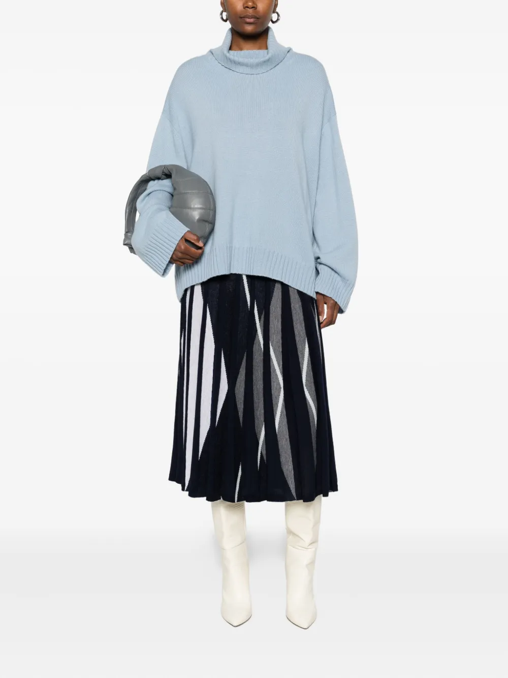 Eric Bompard Kasjmier plooirok - Blauw