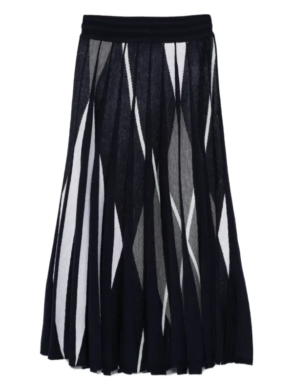 Jupe En Cachemire Eric Bompard Taille M - Occasion Parfait état, Couleur Bleue, Mi-longueur