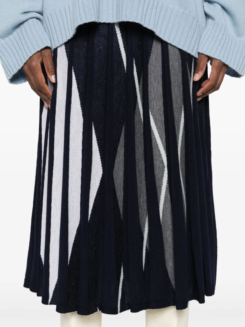 Eric Bompard Kasjmier plooirok Blauw