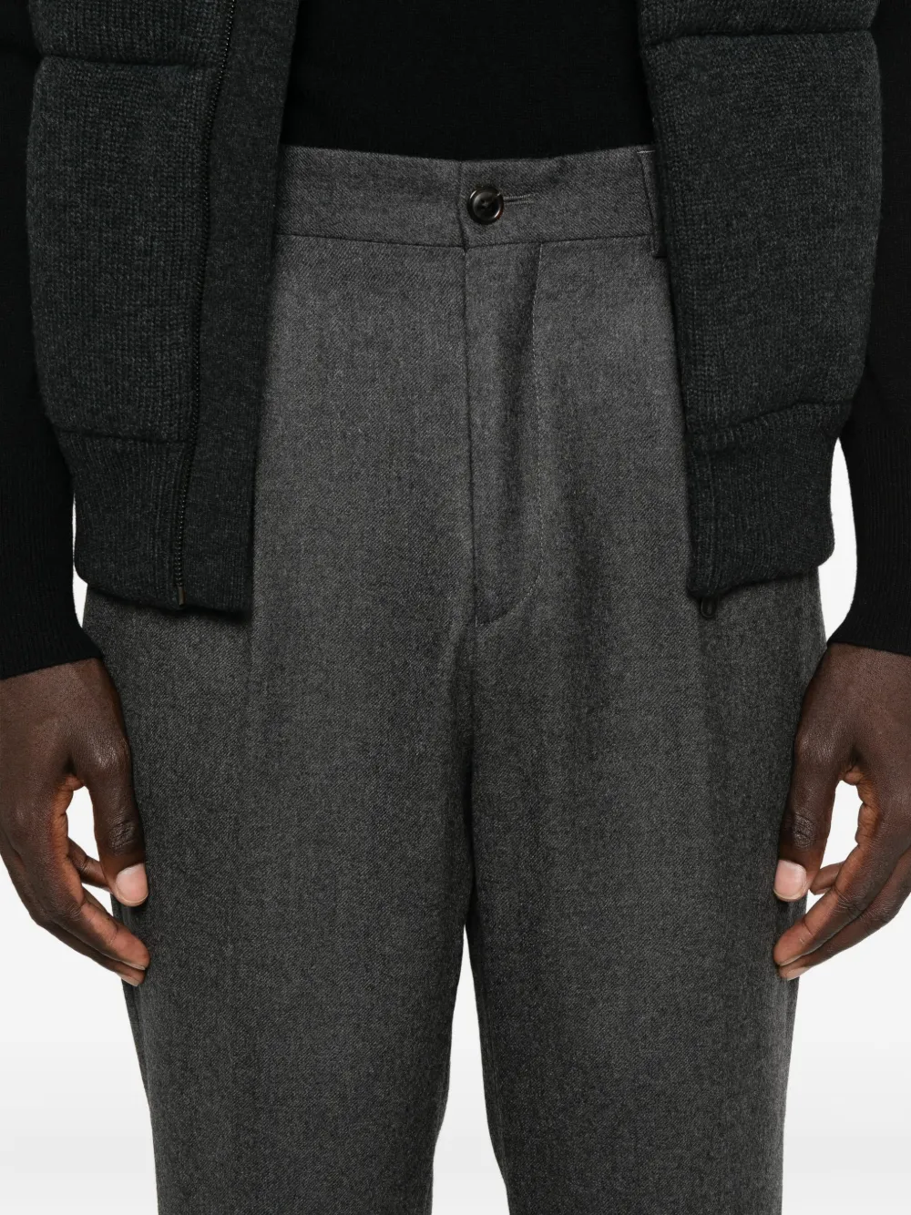 Eric Bompard Pleated-details Trousers In Gray
