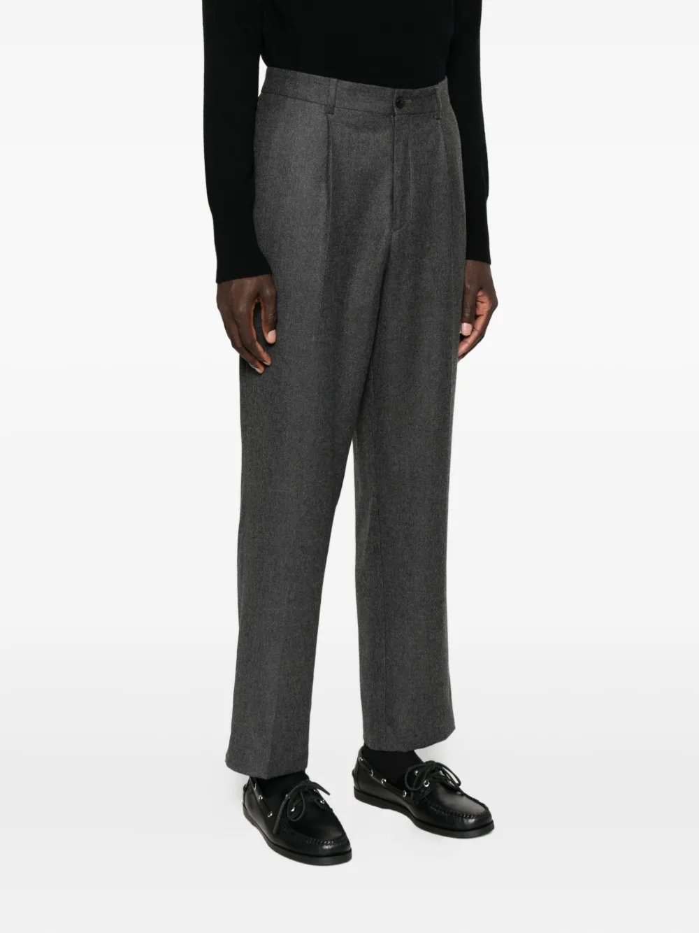Eric Bompard Pleated-details Trousers In Gray