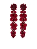 Simone Rocha crystal-flower earrings - Red