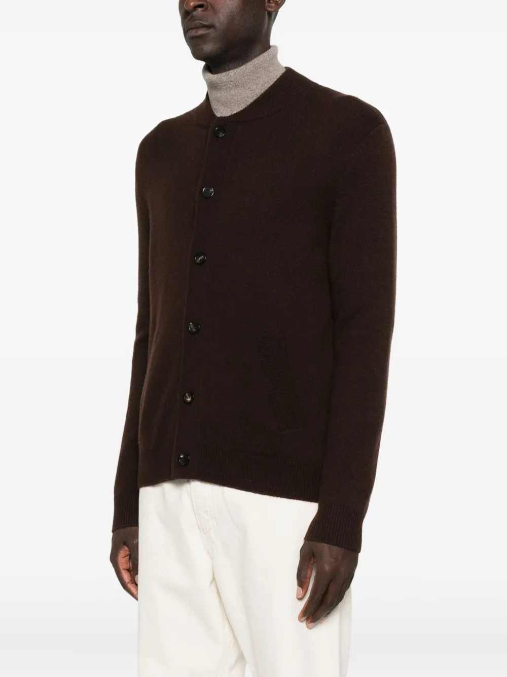  Bompard Crew-neck Cardigan - Brown 