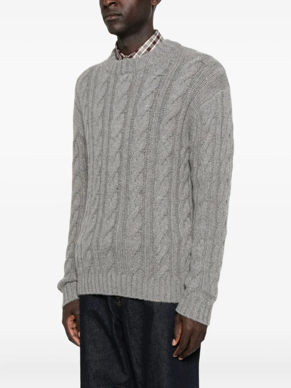  Bompard Pull En Maille Torsadée - Gris 