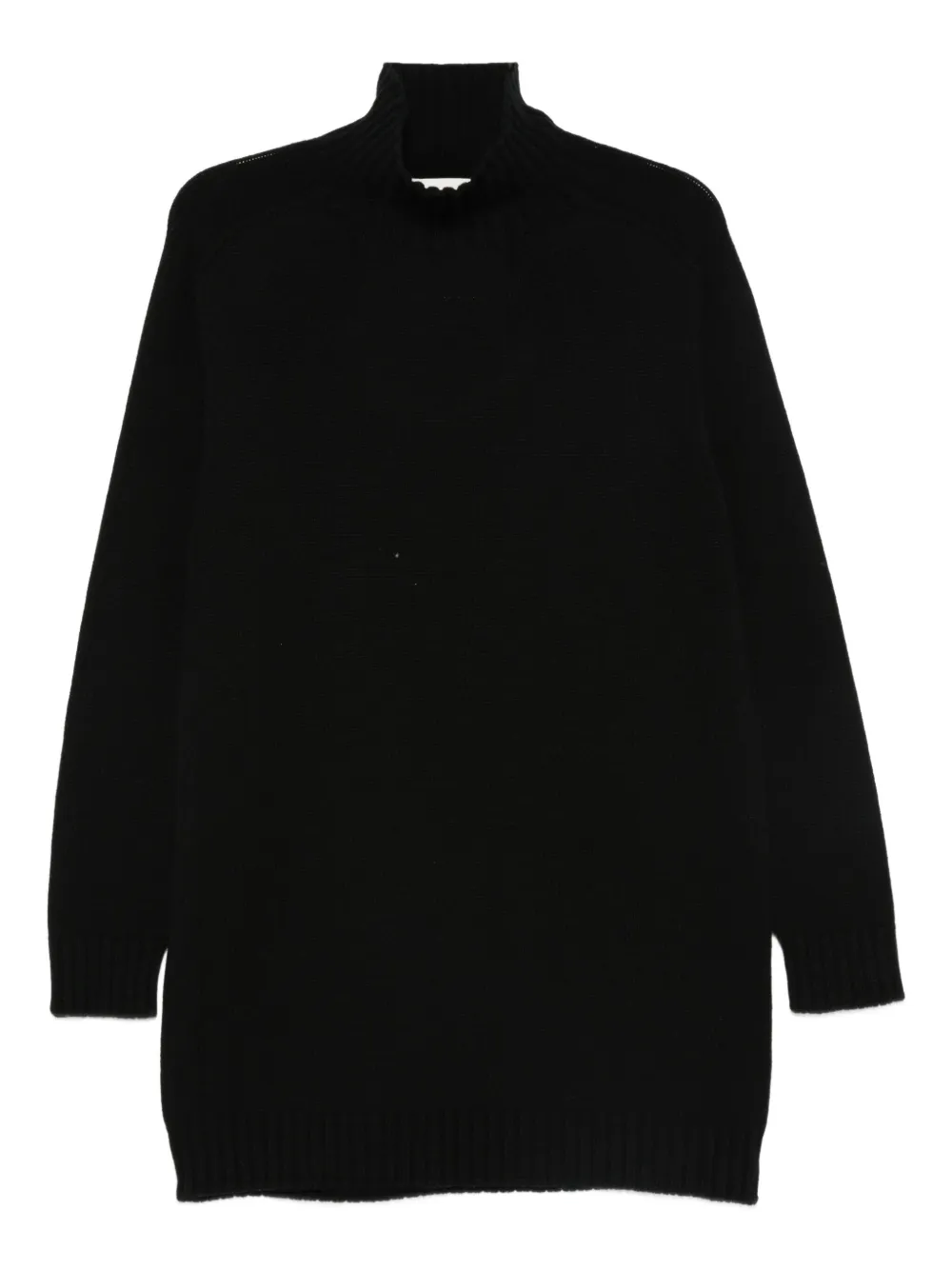 Eric Bompard High-neck Cashmere Mini Dress In Black