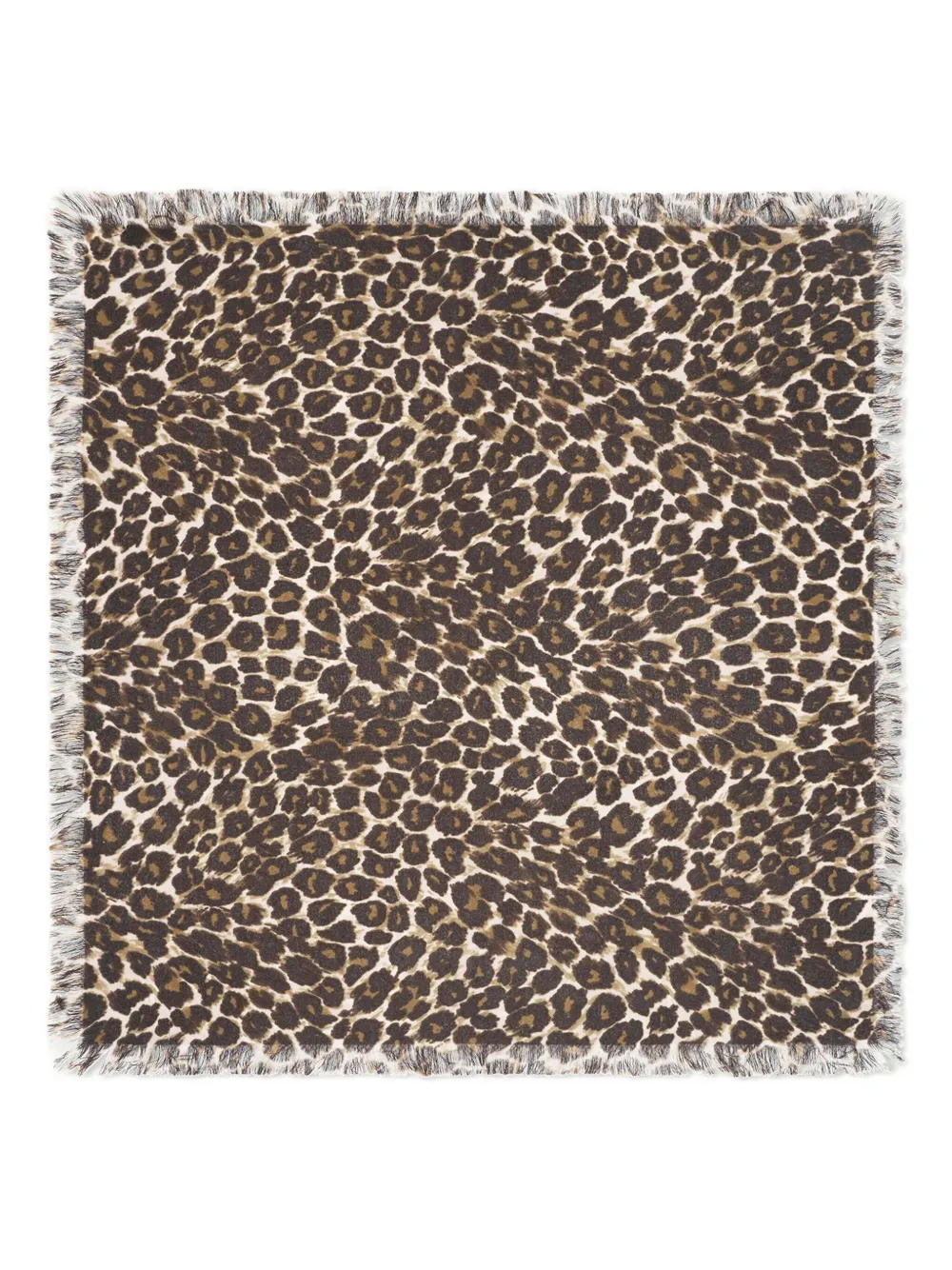 Eric Bompard leopard-print square-frame scarf | Brown | Image 1