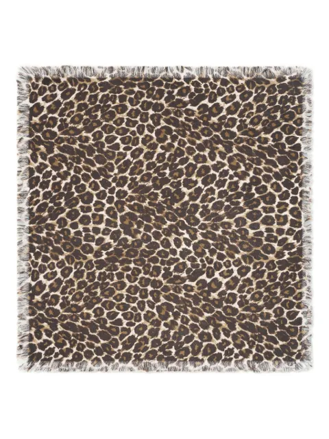 Eric Bompard leopard-print square-frame scarf