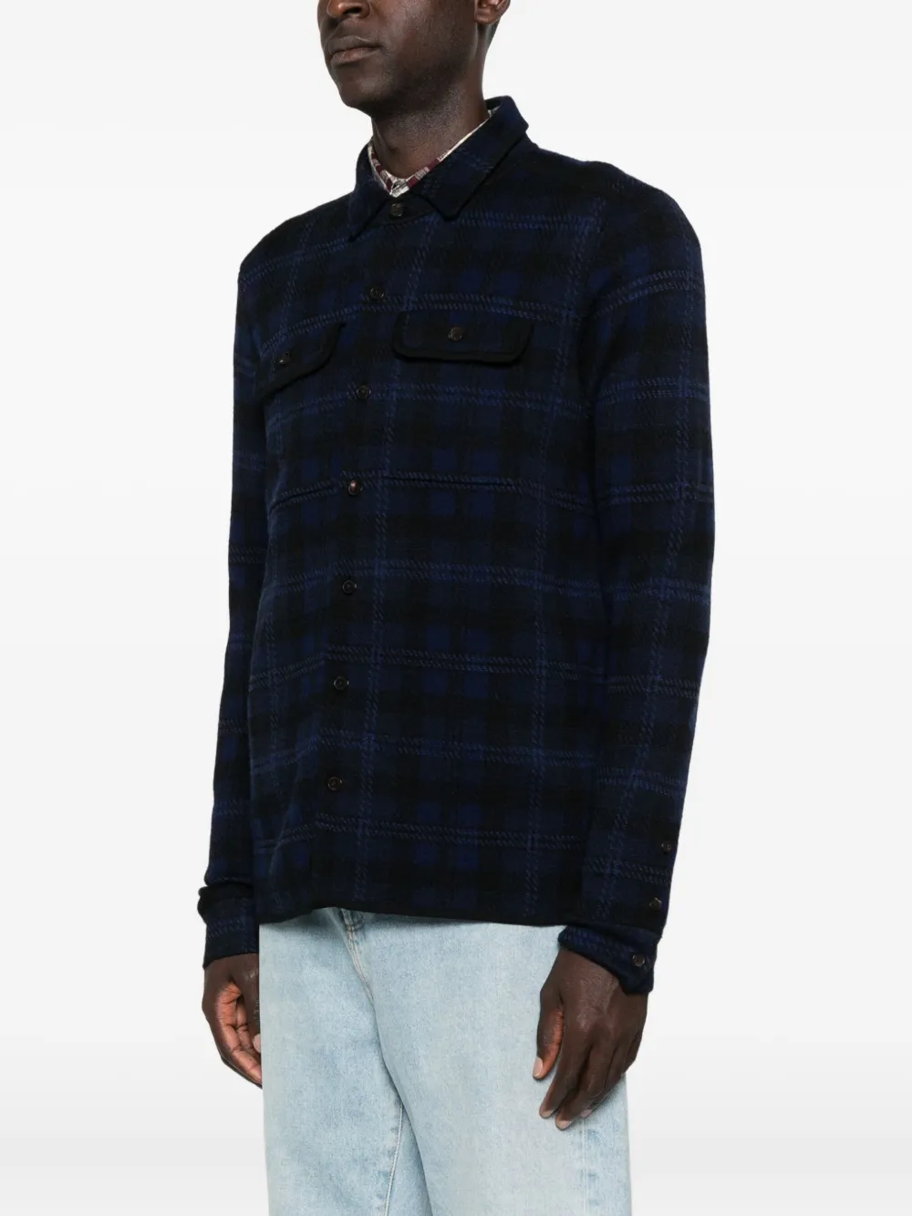 Eric Bompard Plaid-pattern Shirt In Black