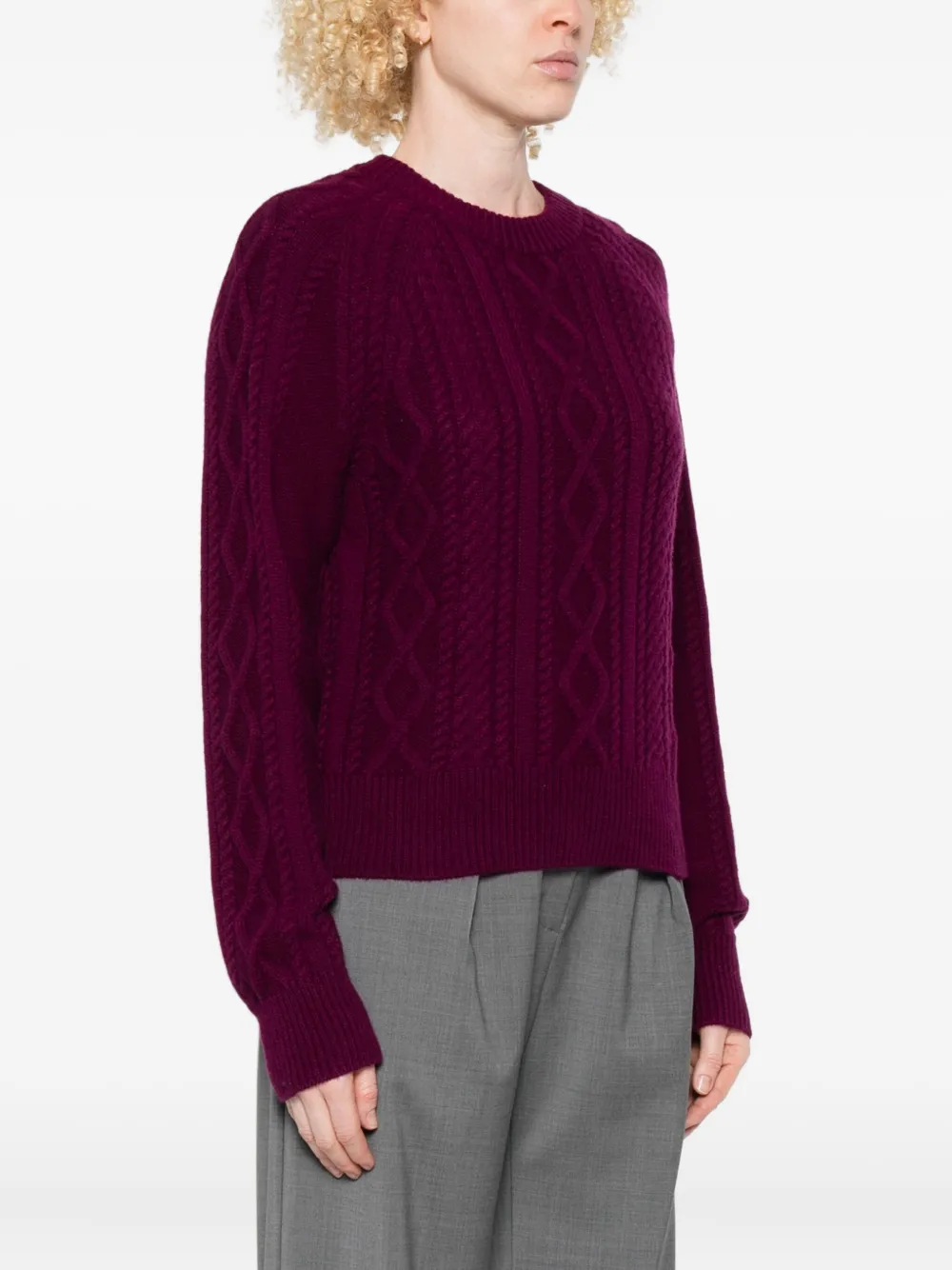 Bompard Cable-knit Crew-neck Sweater - Red 