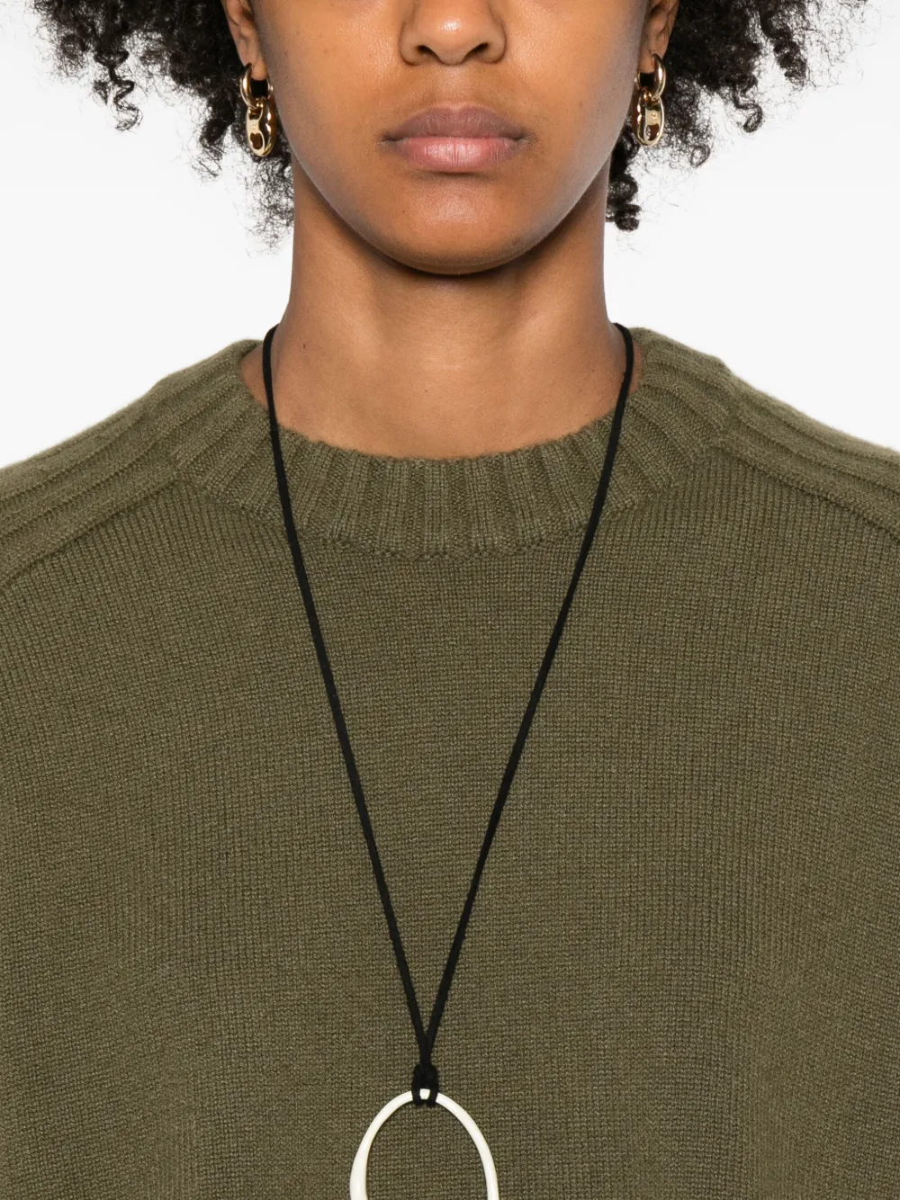 Eric Bompard Ribbed Crew-neck Sweater In Green