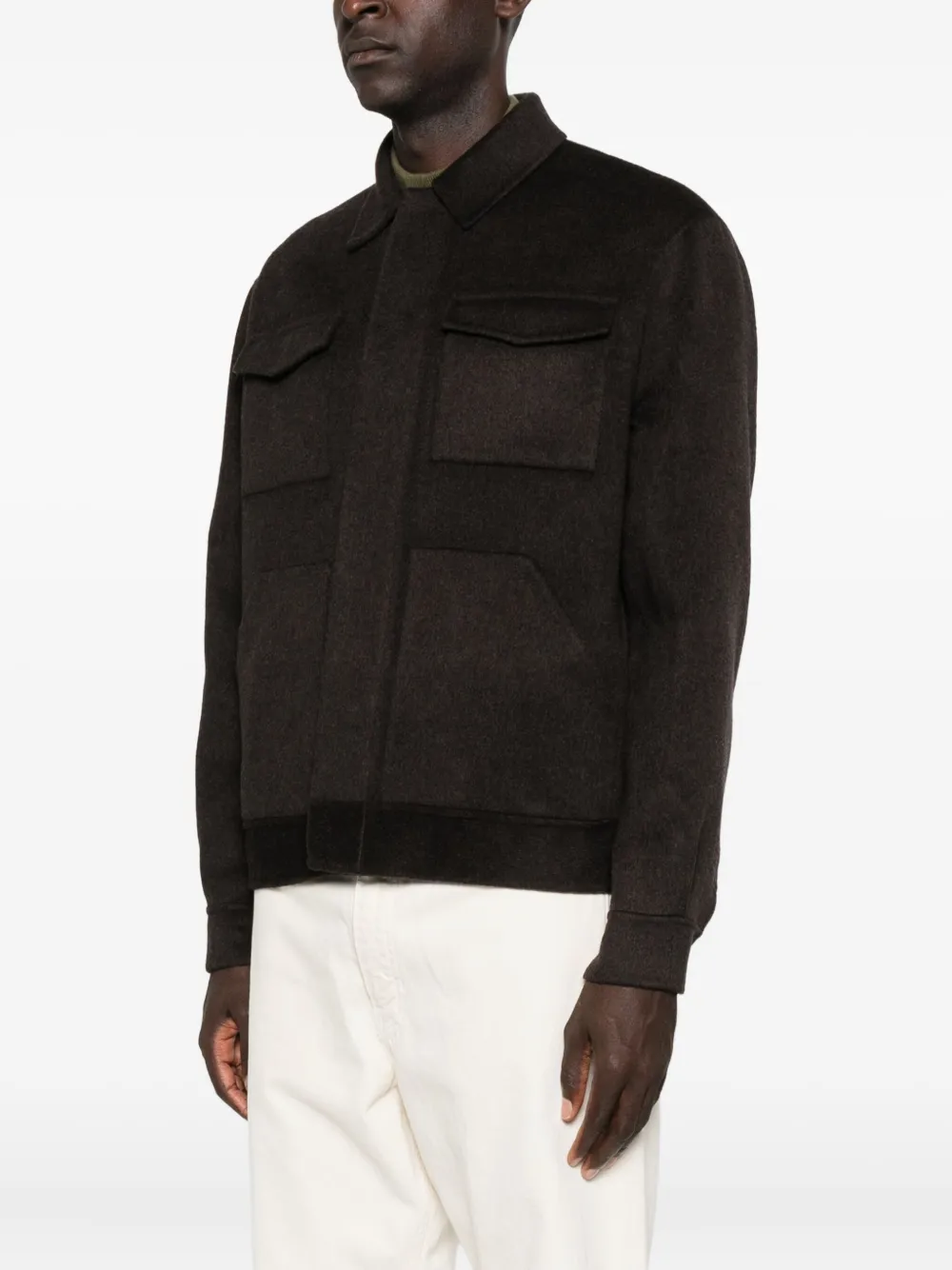  Bompard Patch-pockets Shirt Jacket - Brown 