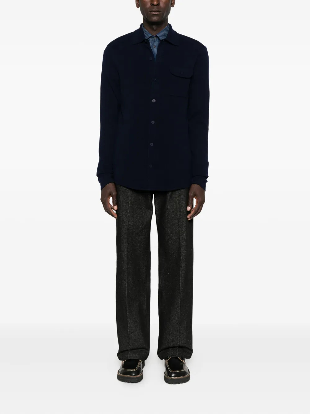 Eric Bompard flap-pocket shirt - Blauw