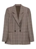Eric Bompard checked double-breasted blazer - Brown