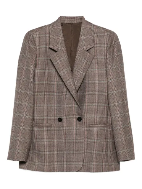 Eric Bompard checked double-breasted blazer