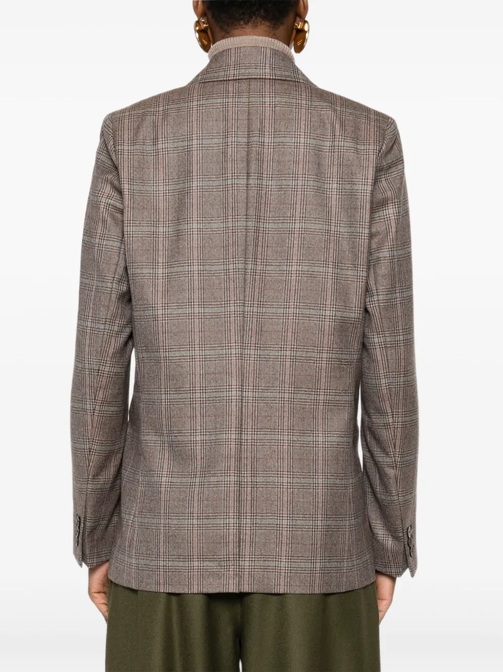 Eric Bompard Geruite blazer Bruin