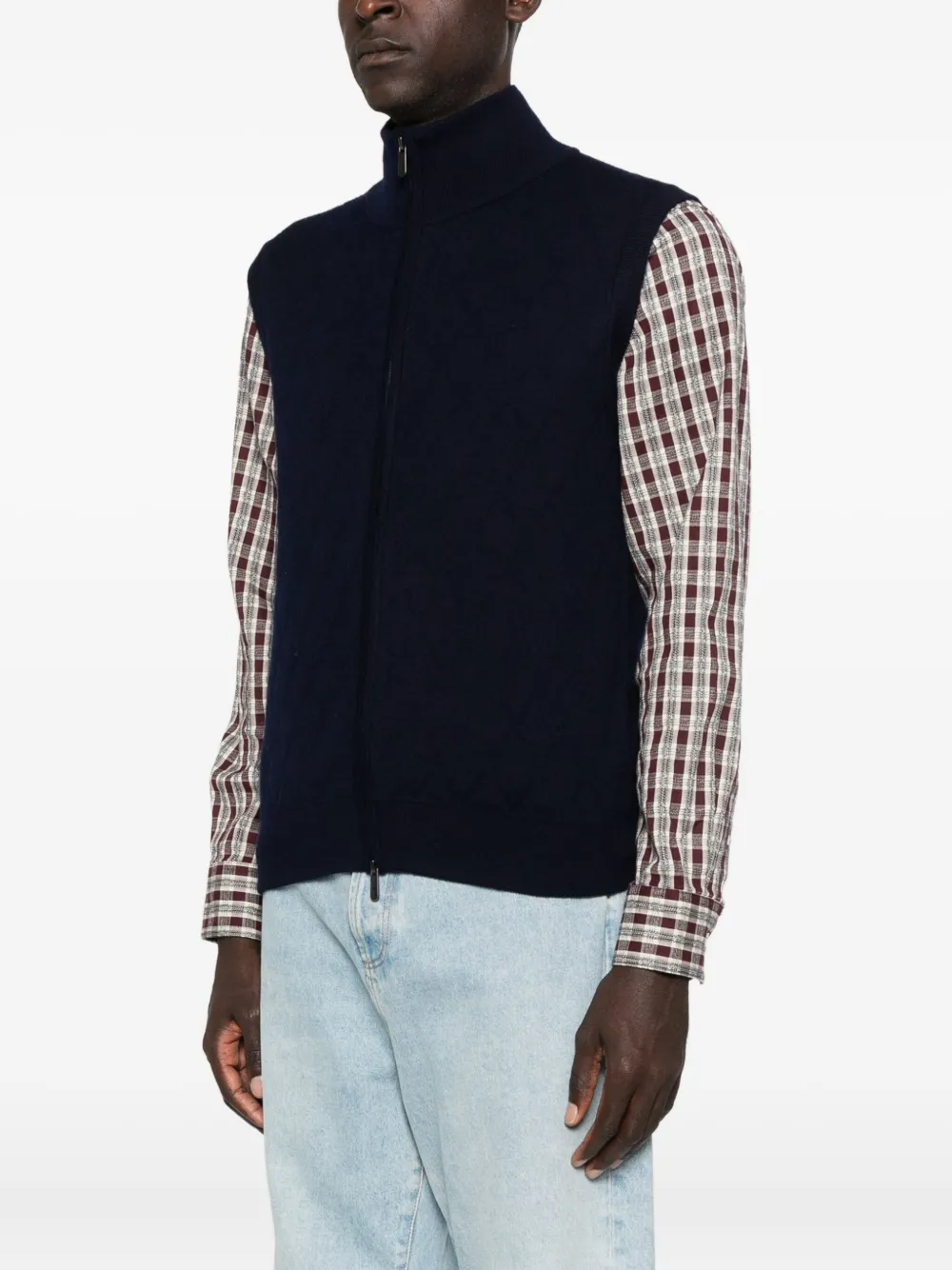  Bompard Zip-fastening Vest - Blue 
