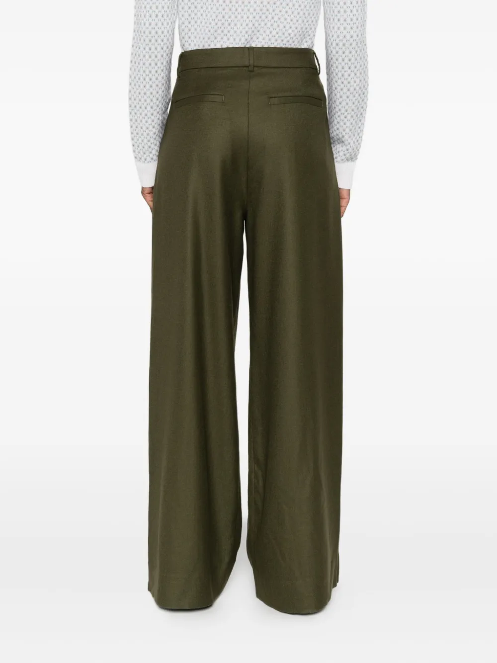 Eric Bompard Pleated Belt-loops Trousers In Green