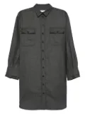 Eric Bompard button-front patch-pocket shirt mini dress - Grey