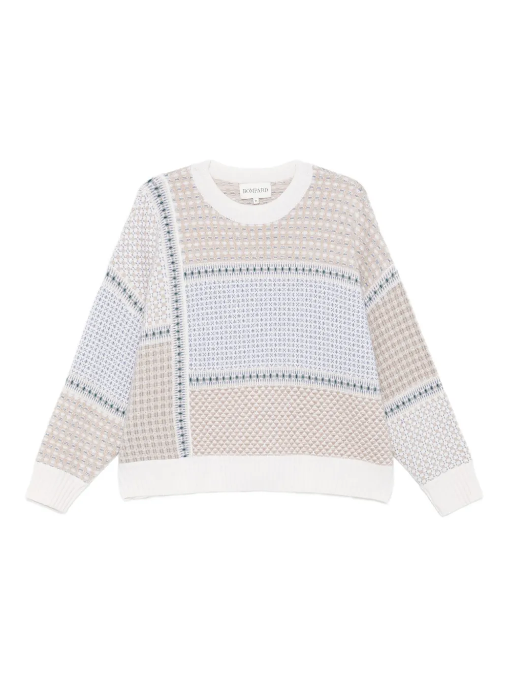 Eric Bompard Patchwork Round-neck Sweater In Neutral