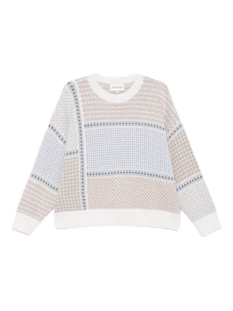 BOMPARD patchwork round-neck sweater